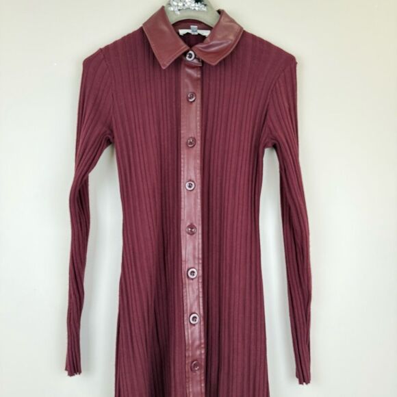 TOCCIN X RTR  Variegated Rib Knit Leather Combo Dress - Picture 6 of 10